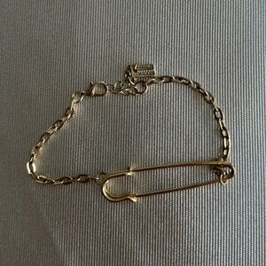 Steve Madden Gold Safety-pin Bracelet
